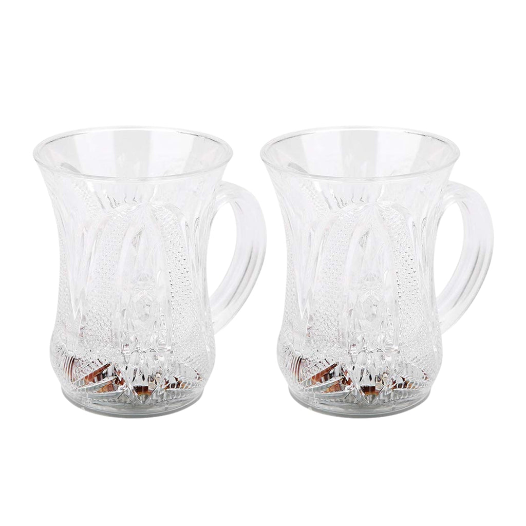 LED Light-Up Party Cups - Flashing Water-Activated Drinking Glasses with Handle (2-Piece)