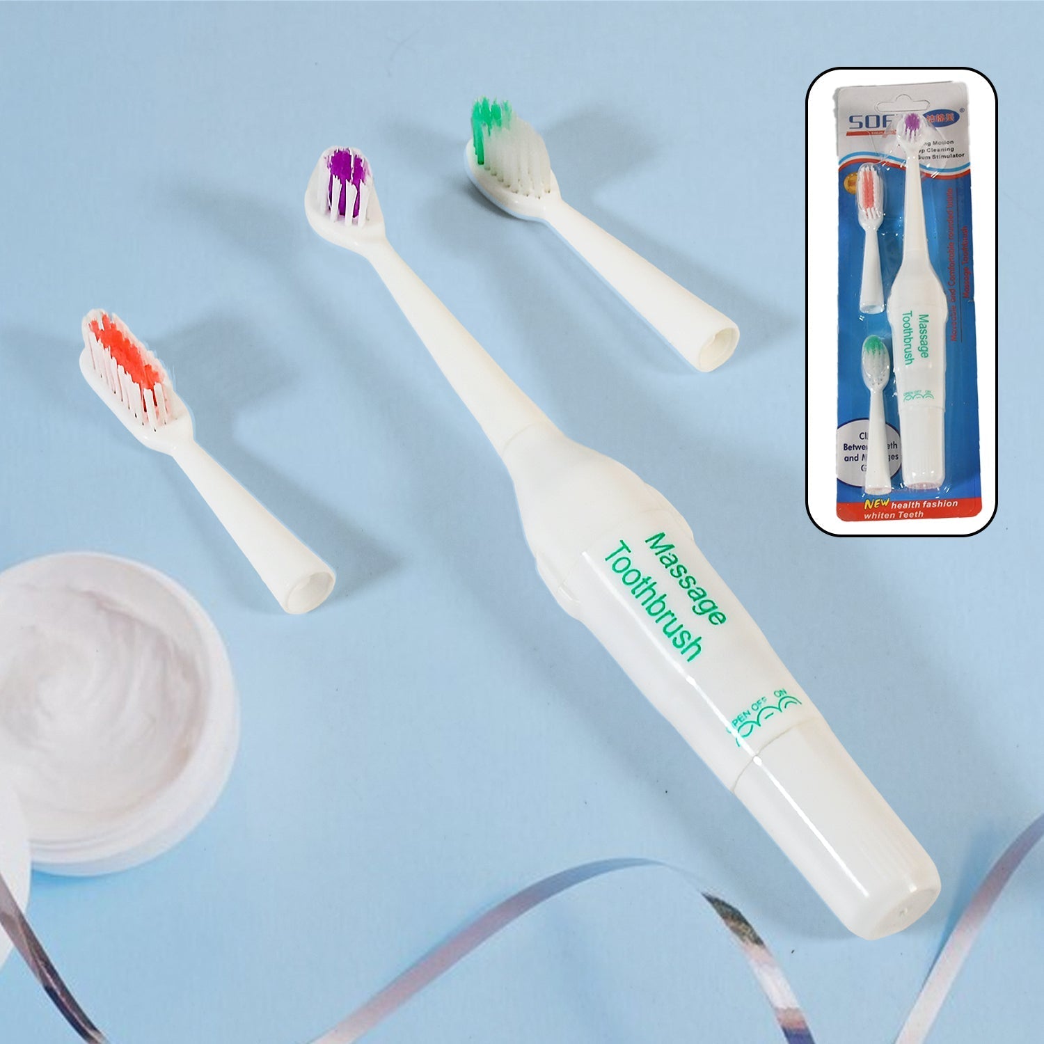 Electric Toothbrush for Adults & Teens – Deep Cleansing, Battery Operated (Battery Not included)