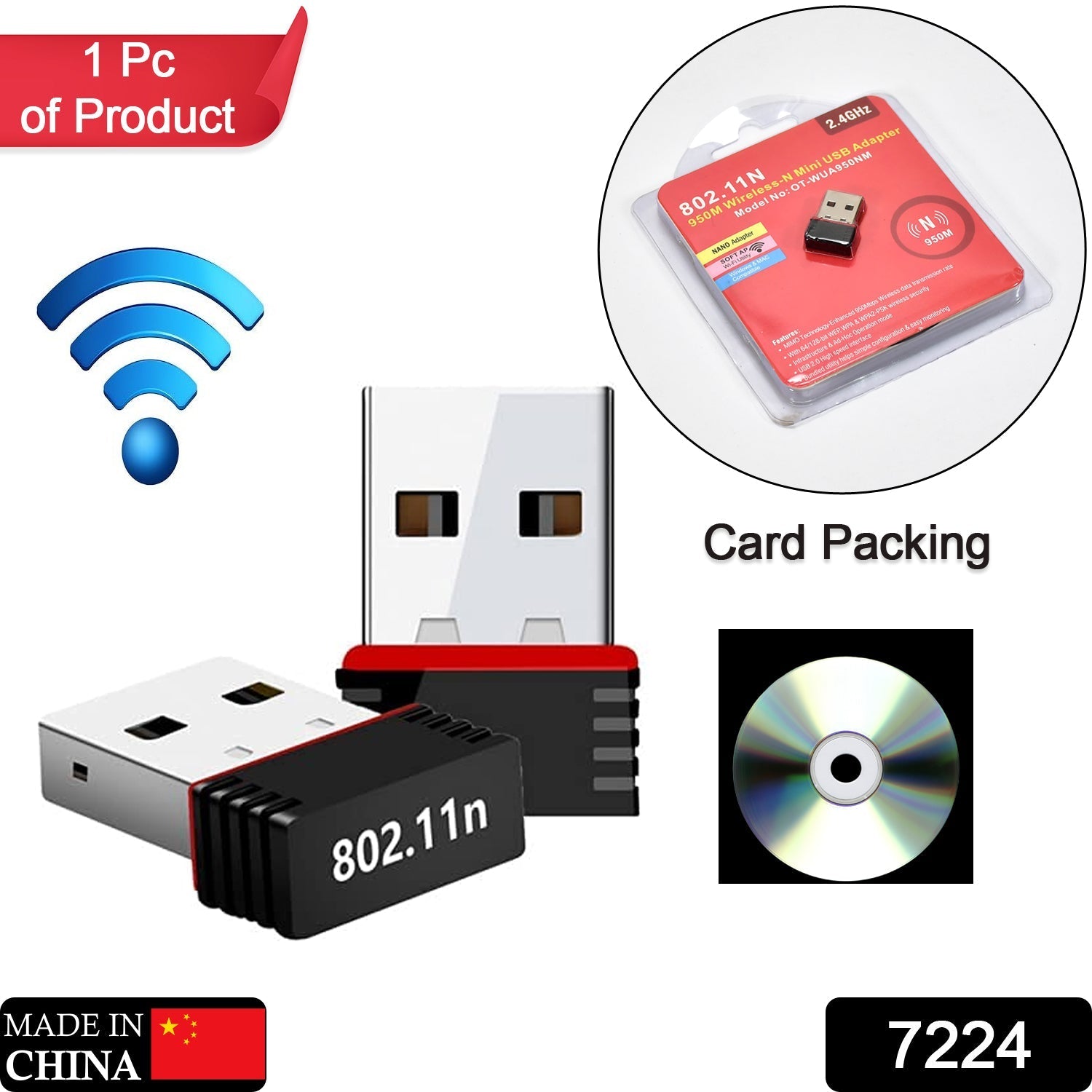 Compact Wi-Fi receiver and Wi-Fi Network Adapter