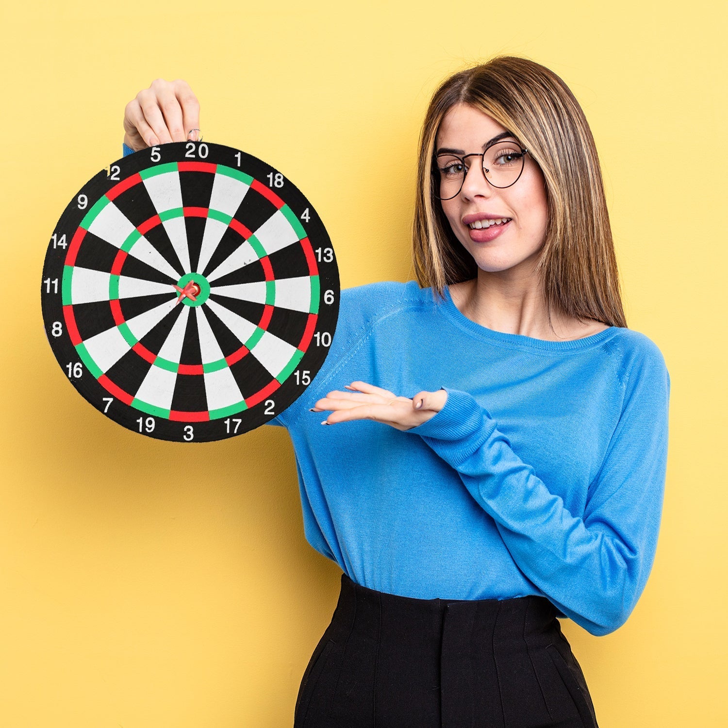 Dart board with scoring areas - portable dart board