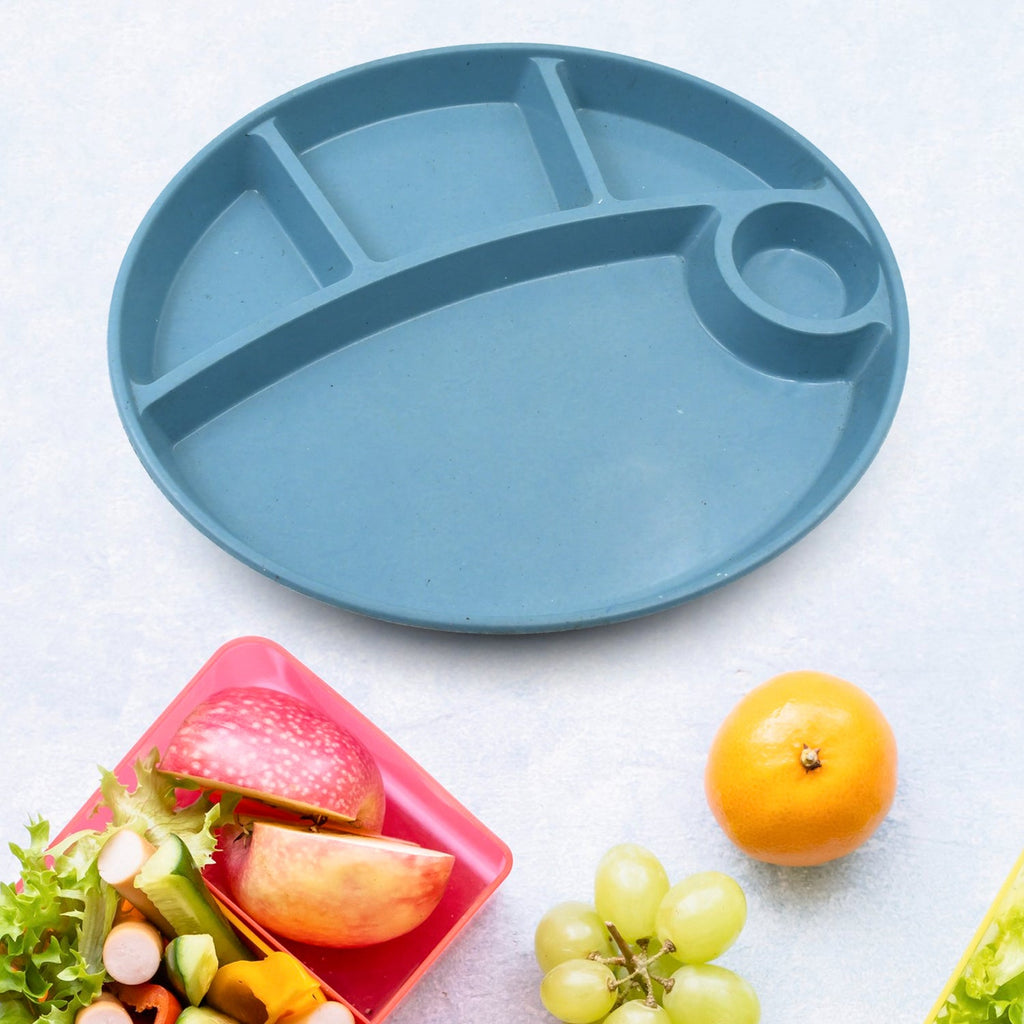 Biodegradable 5 Compartment Plate With Spoon for kids