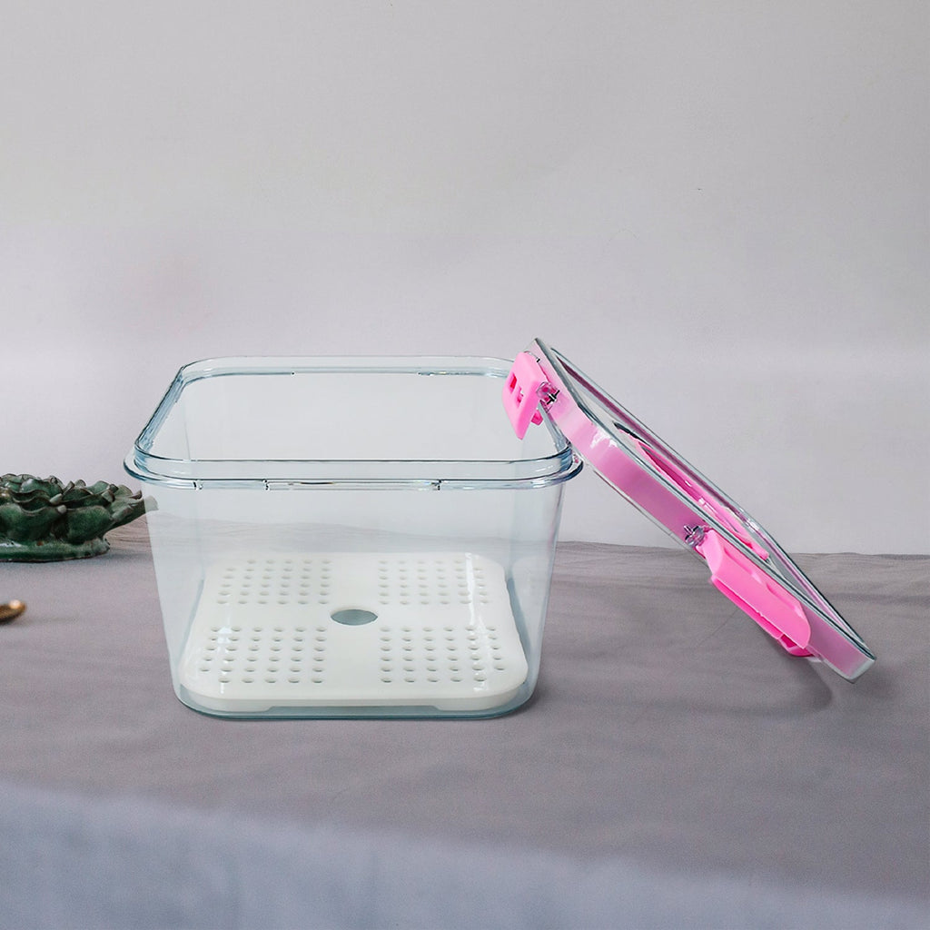 High Quality Plastic Food Storage Container Clear Washable Refrigerator Food Box Food Container Fruit Box Container with Lid (1400 ML)