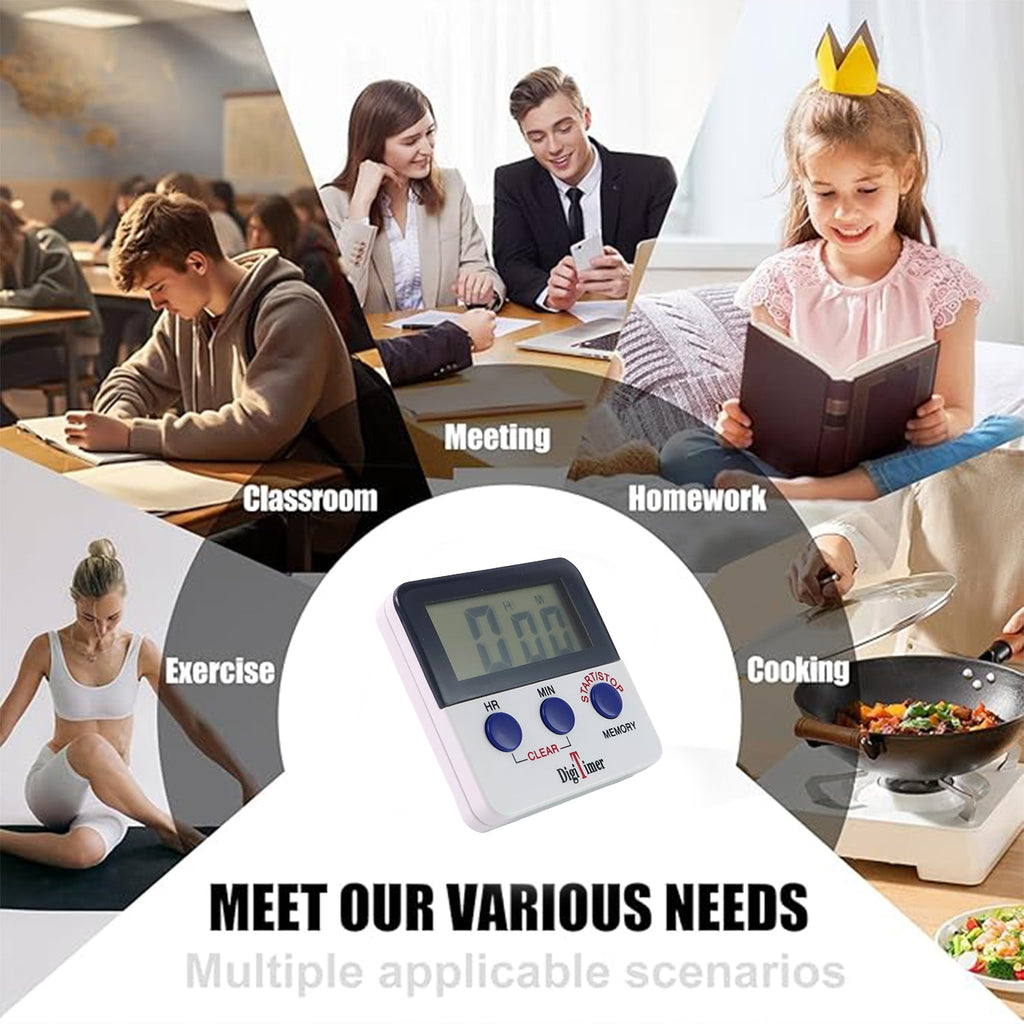 Digital Kitchen Timer with Alarm | Stop Watch Timer for Kitchen | Kitchen Timer with Magnetic Stand |Timer Clock for Study