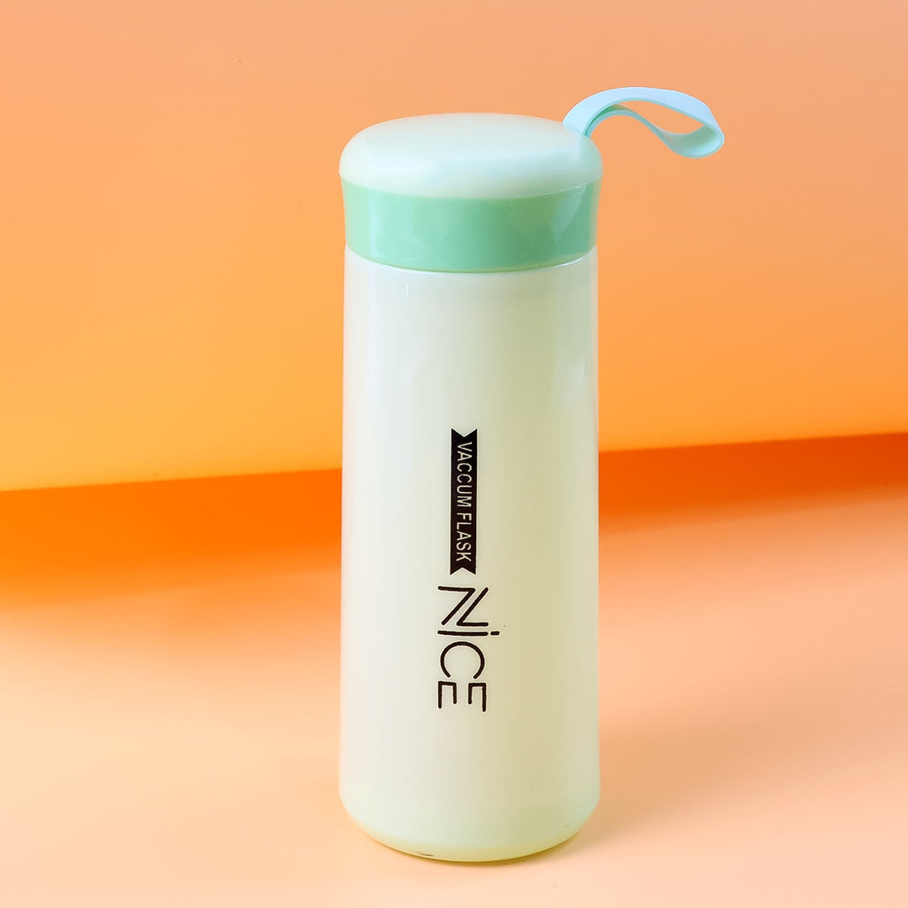 Leak-Proof Plastic Vaccum Flask - (Green Color / 1 Pc / 400ML)