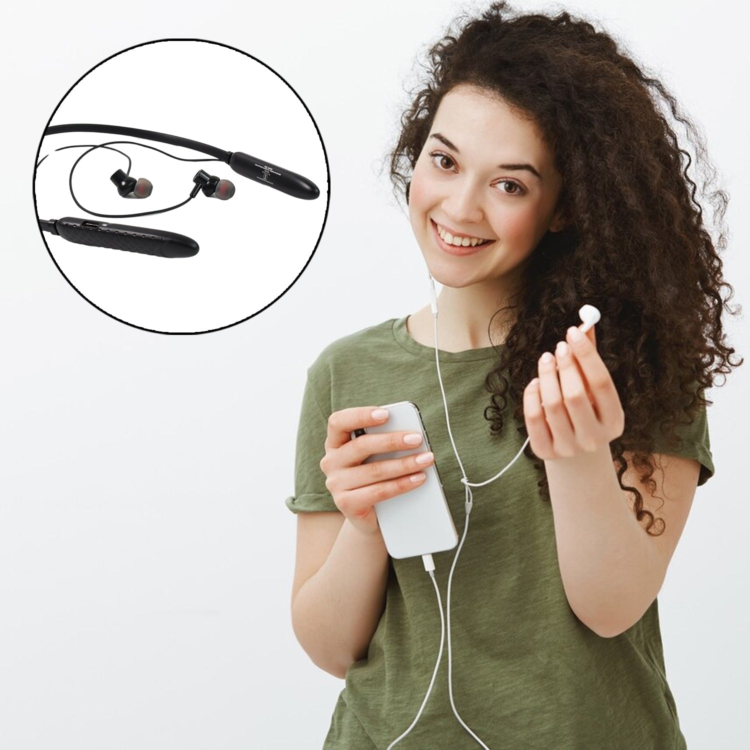 Bluetooth Wireless Neckband Earphones, 40H Playtime, IPX Water-Resistant, High Bass