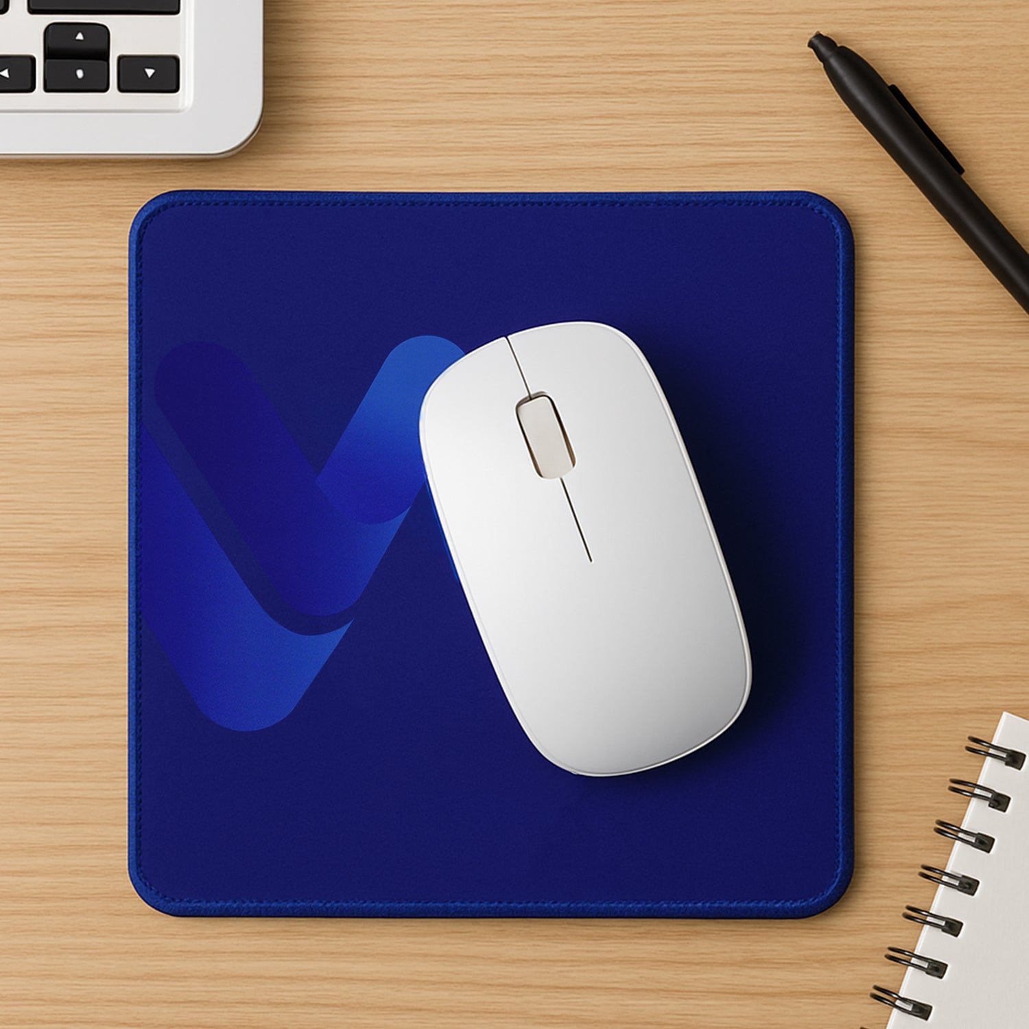 Gaming Mouse Pad featuring a blue abstract design, waterproof and skid resistant, ideal for gaming and office use.