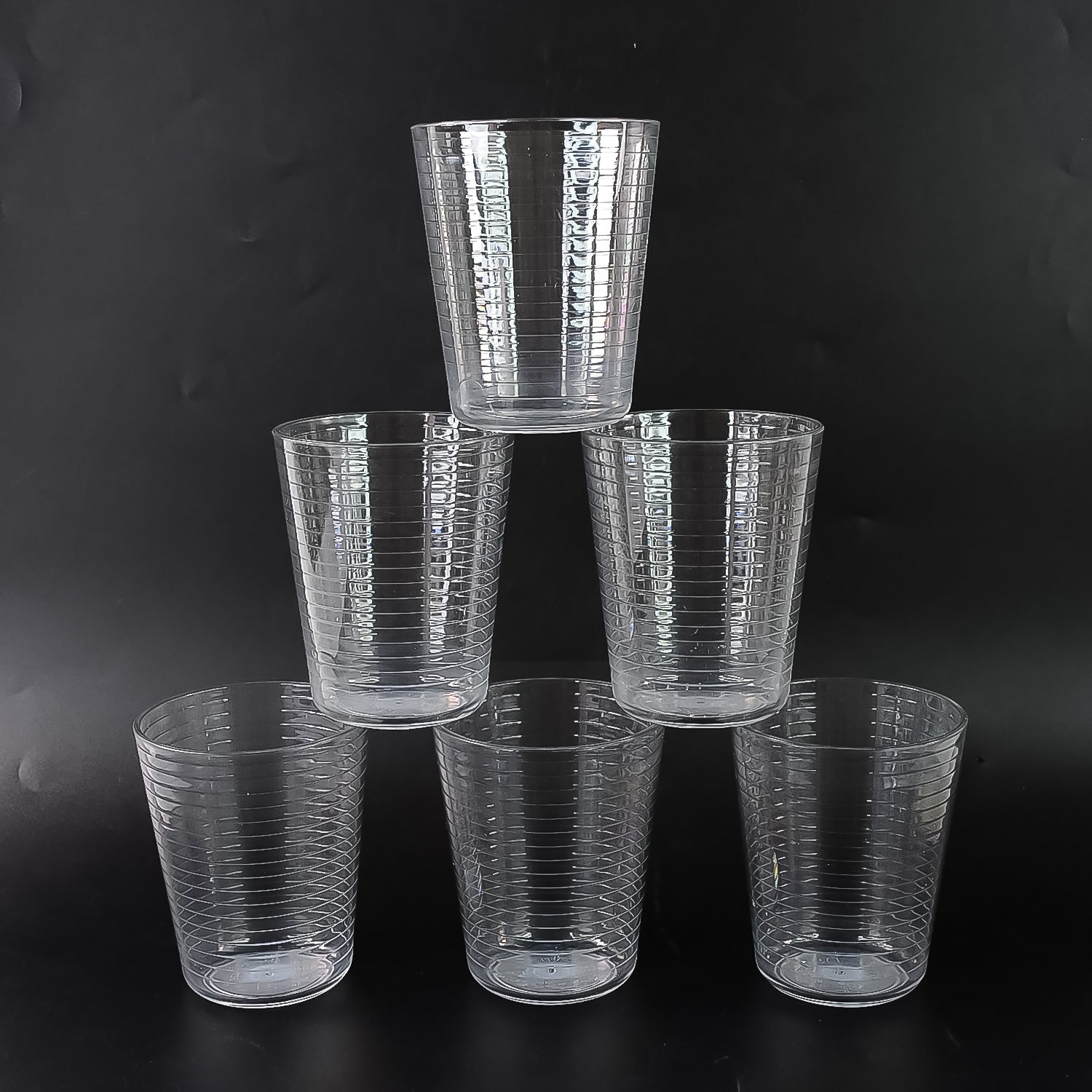 Apex Pyramid Ringo Plastic Glass – 300ml Approx | Durable, Crystal-Clear Tumbler