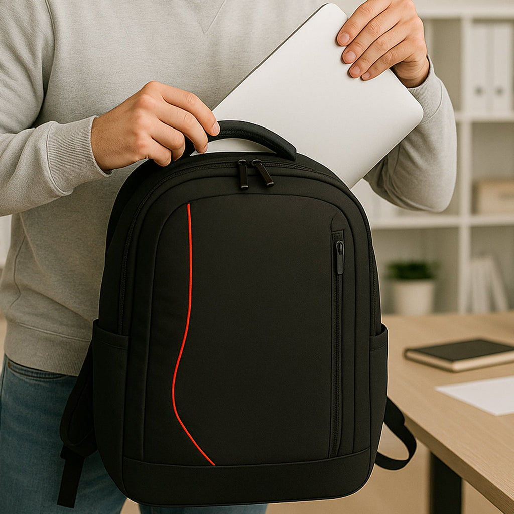 Black Waterproof Laptop Shoulder Bag 