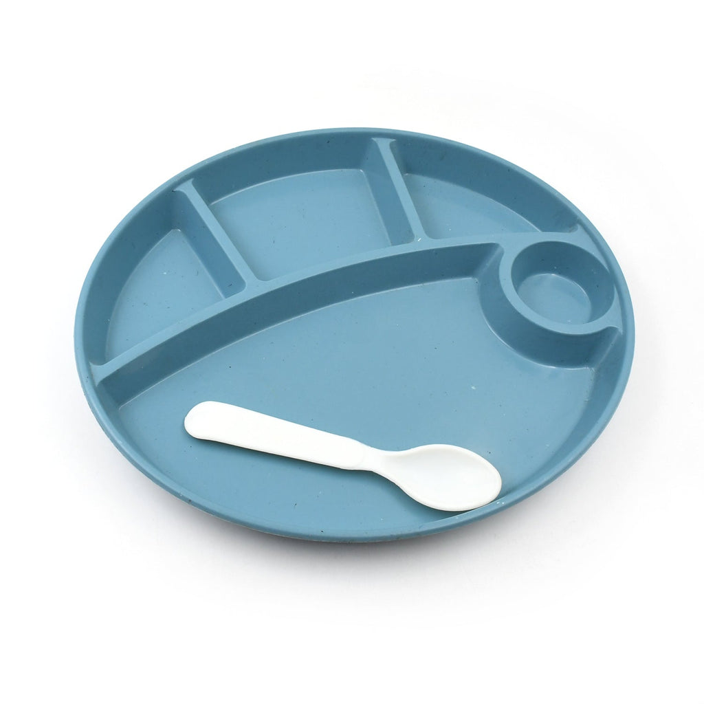 Biodegradable 5 Compartment Plate With Spoon for kids