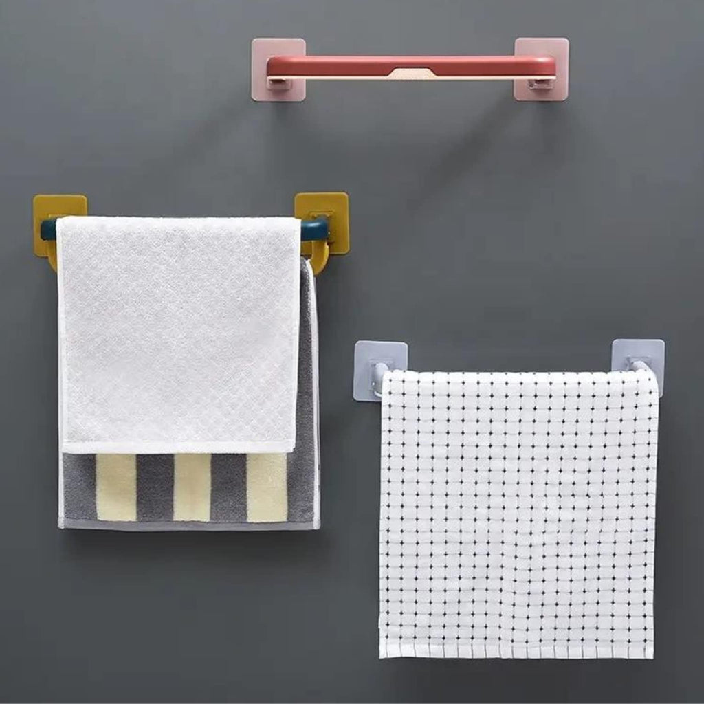 Towel Holder Double Bar with Adjustable Folding Shelf