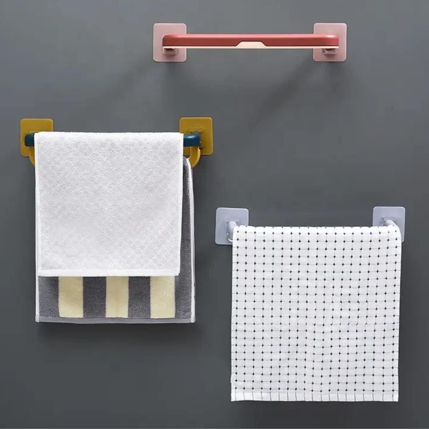 Towel Holder Double Bar with Adjustable Folding Shelf