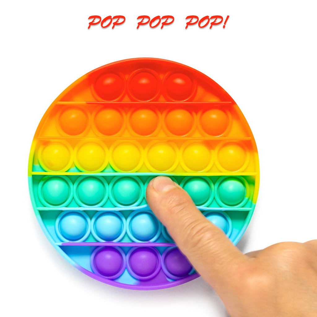 Round Fidget Toy  with red and blue colors.