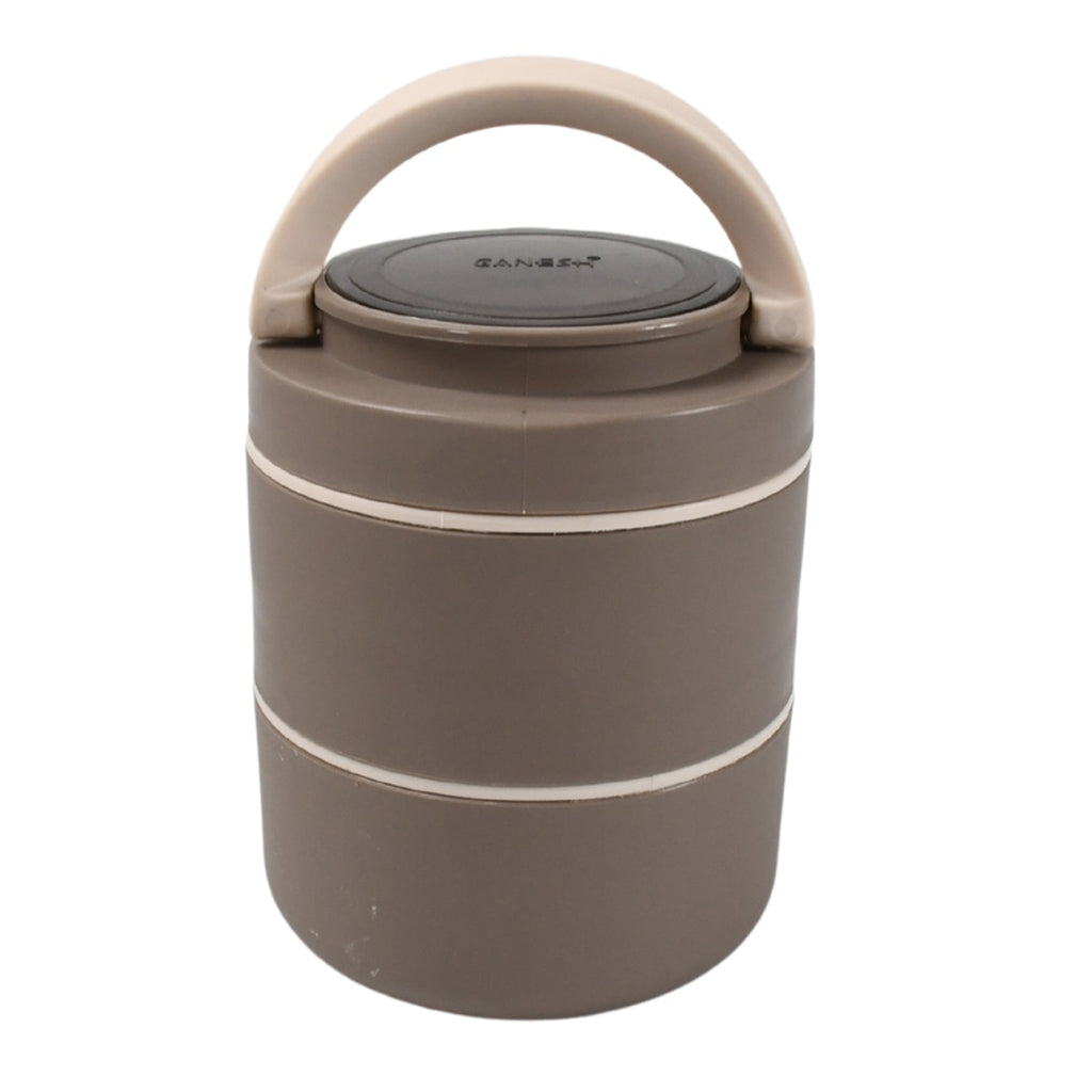 Ganesh Smart Stack 2-Layer Stainless Steel Leak-Proof Lunch Box for Office, School, Picnic