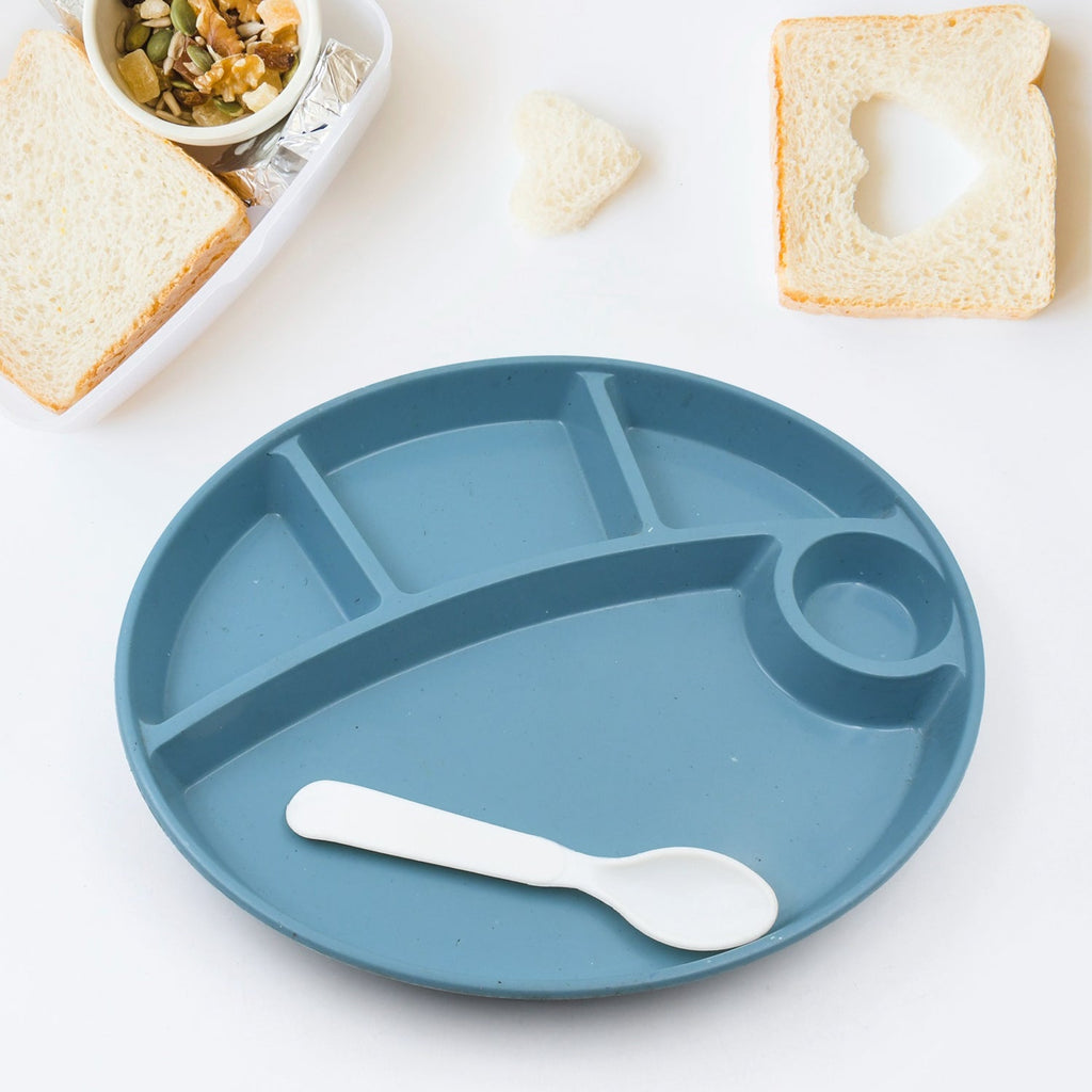 Biodegradable 5 Compartment Plate With Spoon for kids