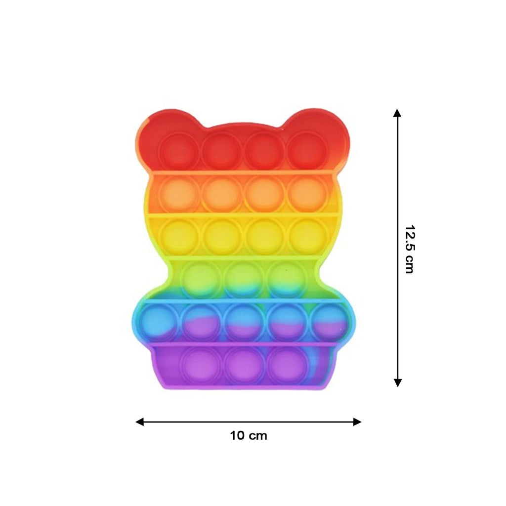 Bear-shaped Fidget Toy in rainbow colors