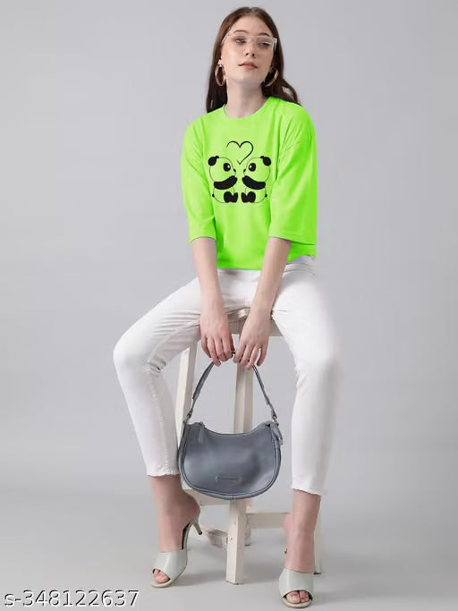 Women’s Oversized Printed Cotton Blend T‑Shirt