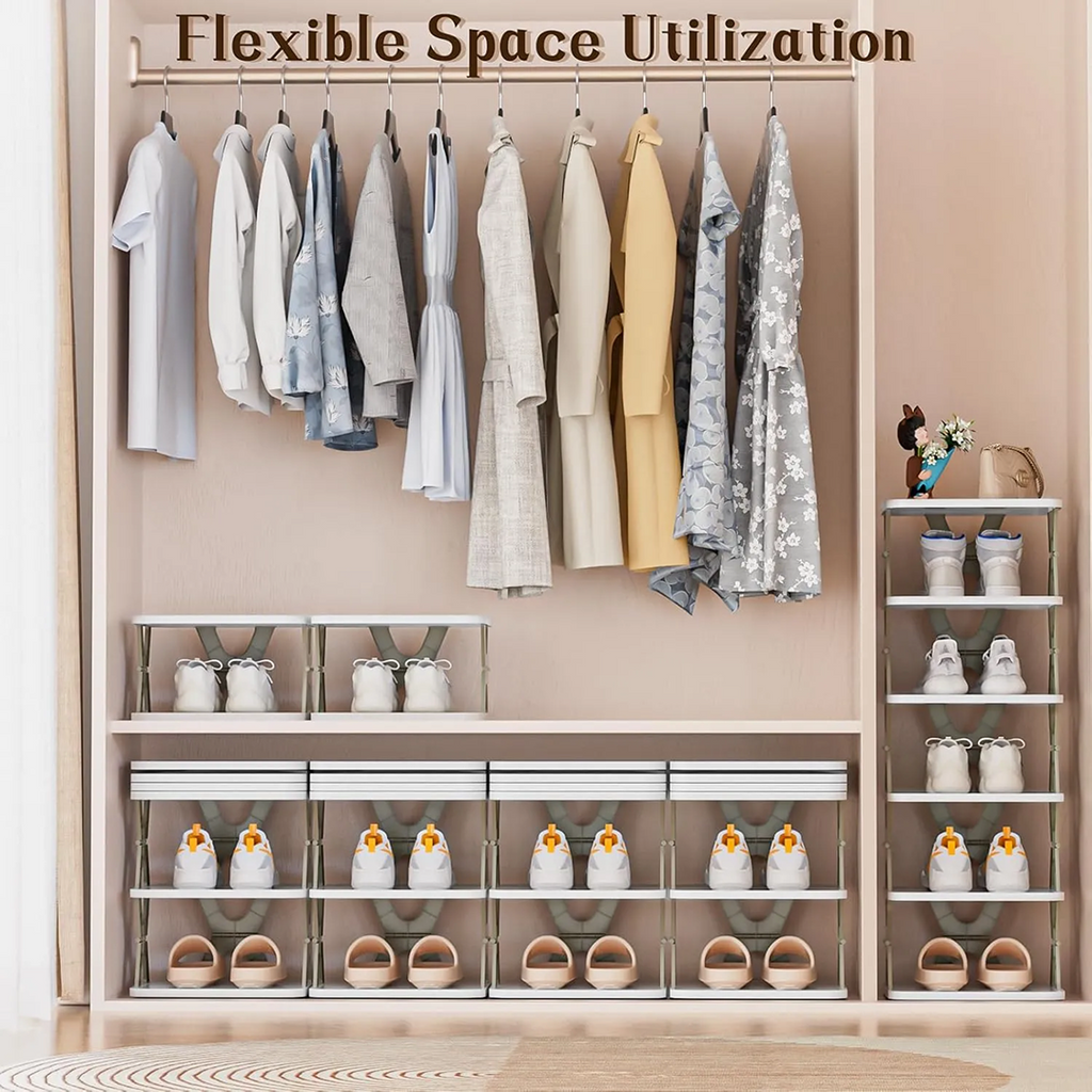 4 LAYER SHOES STAND, SHOE TOWER RACK SUIT FOR SMALL SPACES, CLOSET, SMALL ENTRYWAY, EASY ASSEMBLY AND STABLE IN STRUCTURE, CORNER STORAGE CABINET FOR SAVING SPACE