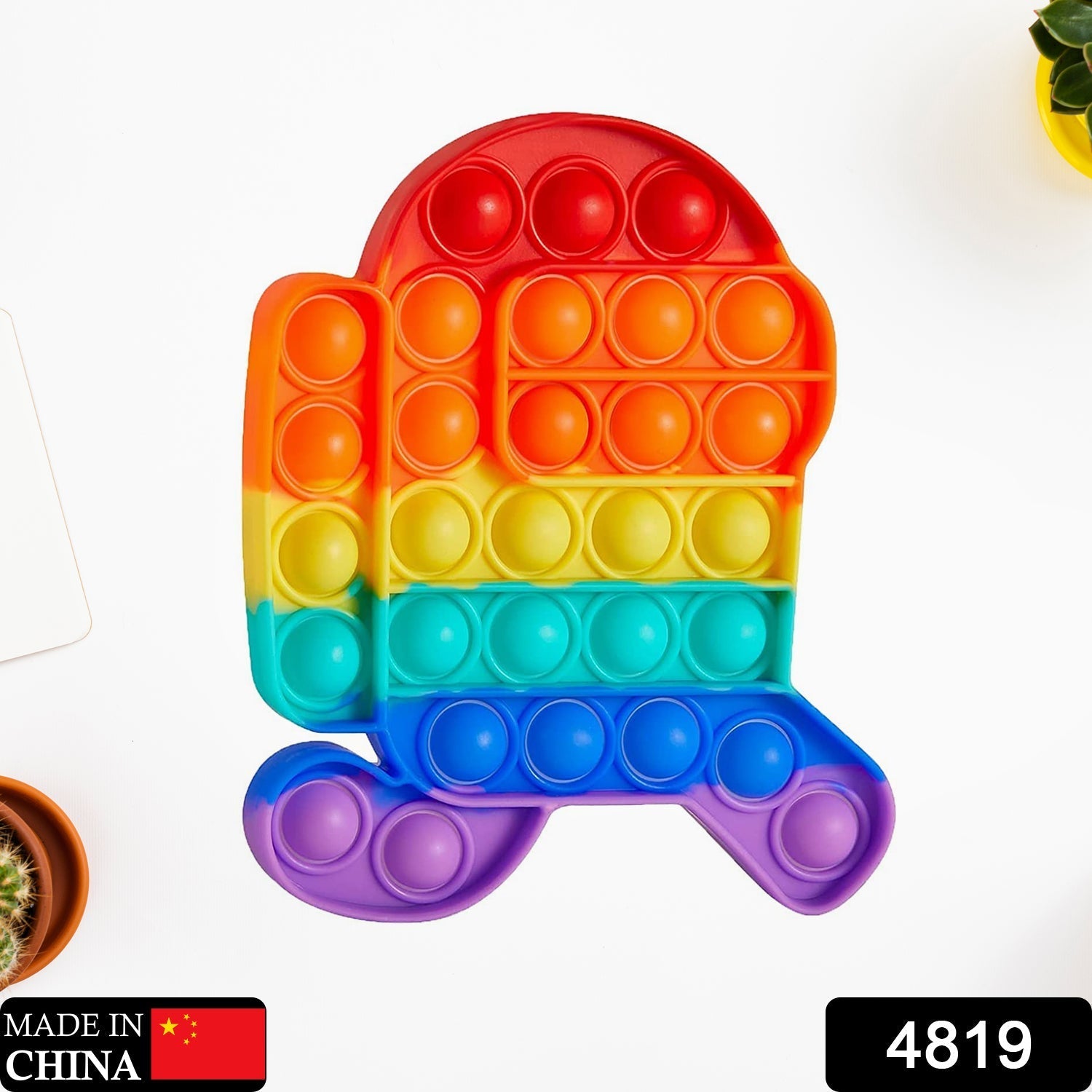 Various colors of Among Us themed running fidget toy.