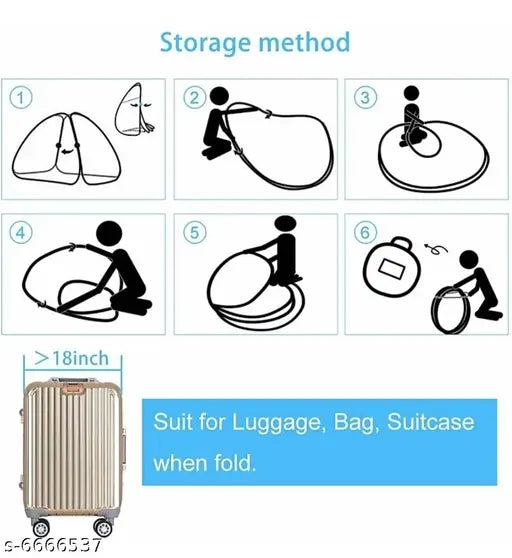 Polyester Foldable Mosquito Net  ( 6 feet X 6 feet )