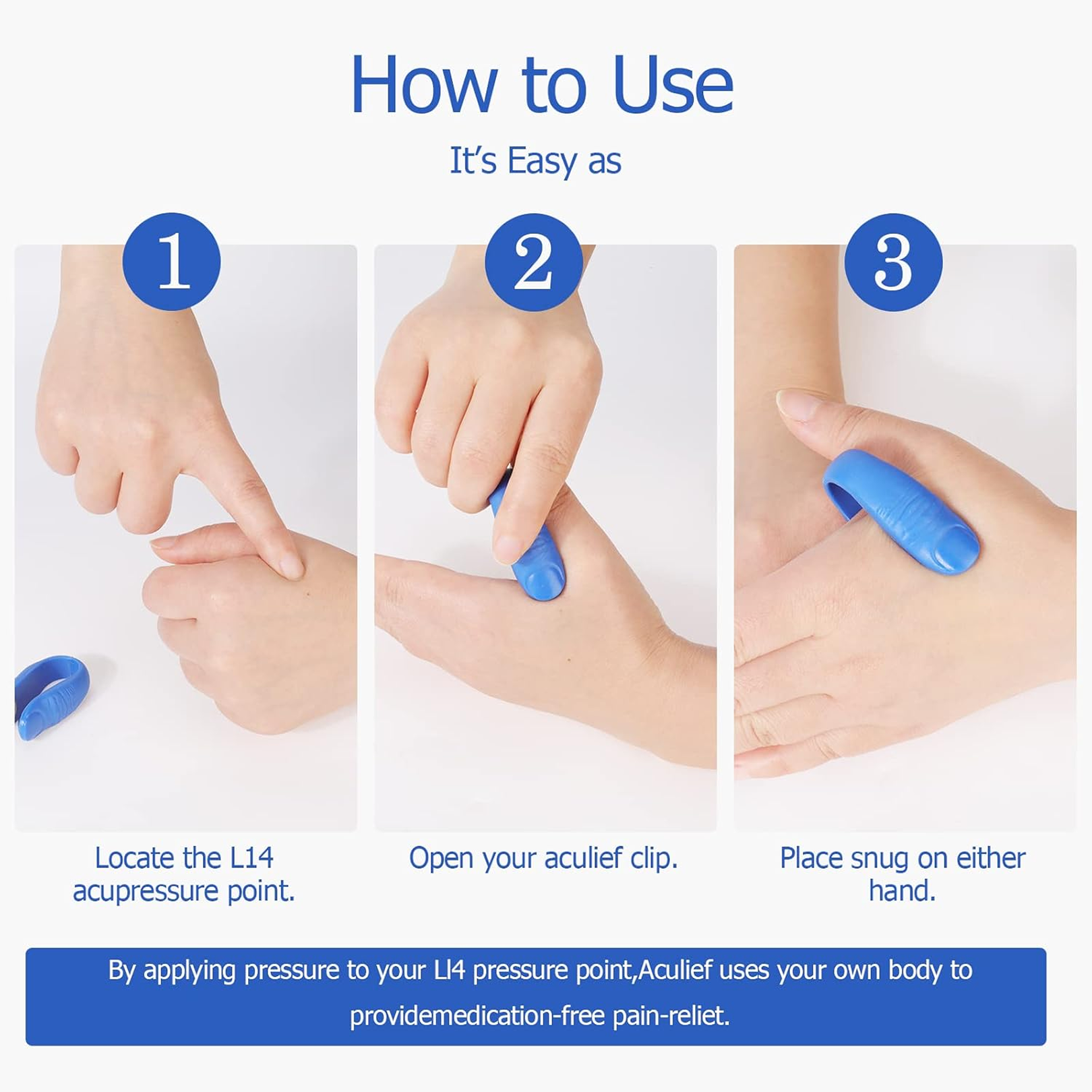 Sugar Control Acupressure Hand Pressure Point Clip Migraine Relief Clip with Magnets (1 Pc)