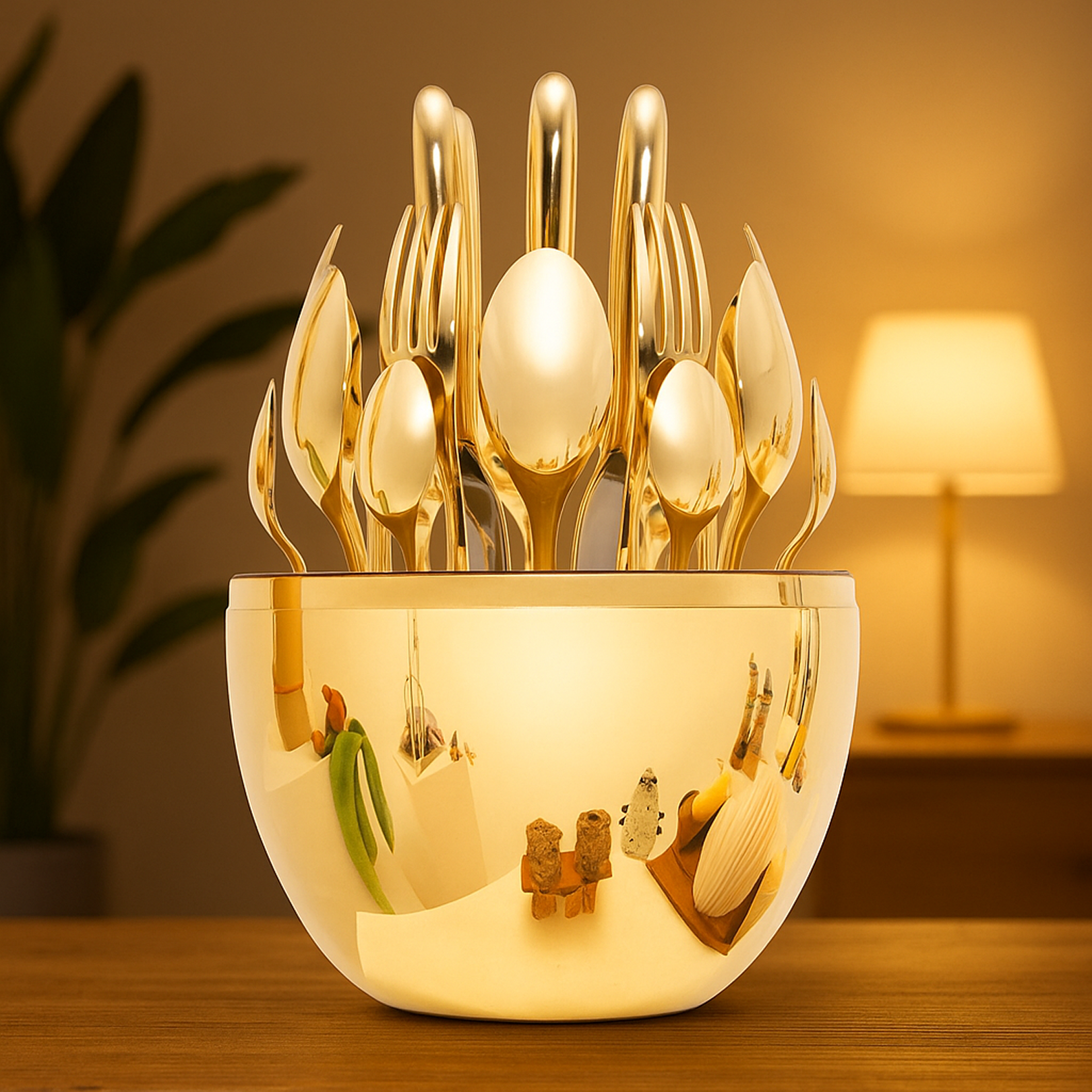 Premium Cutlery Set 24 Pcs with Oval Shaped Stand