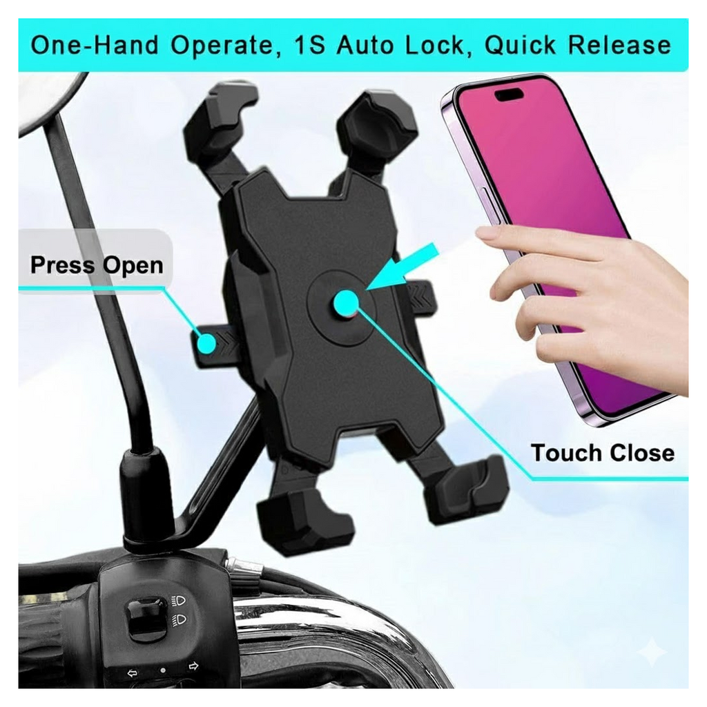 Mobile Phone Holder - Easy Adjustable Rear View Mount for Bike
