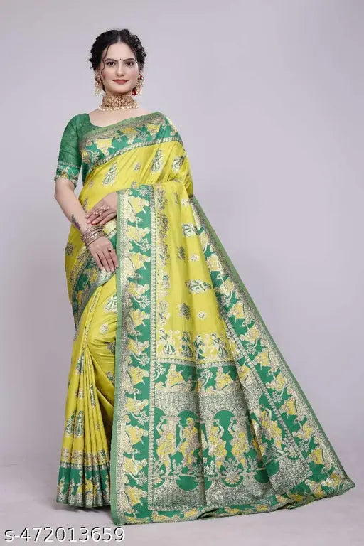 Woven Banarasi Silk Blend Saree