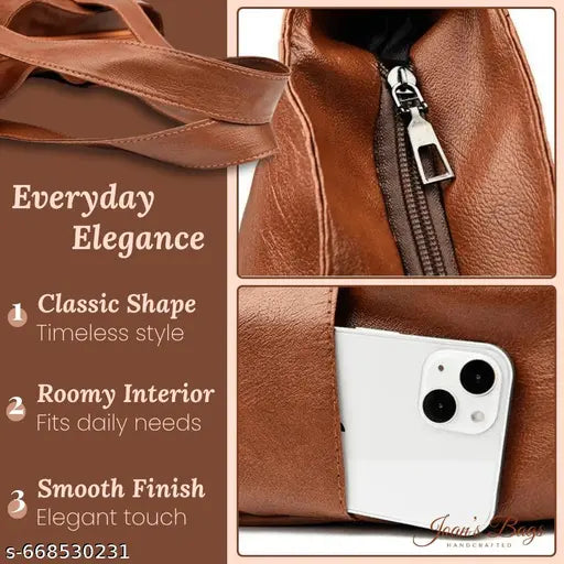 Tan Brown Tote Canvas Shoulder Bag for Women