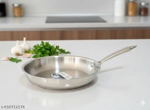 Tri Ply Stainless Steel Fry Pan 24 cm | Induction & Gas Stove Compatible