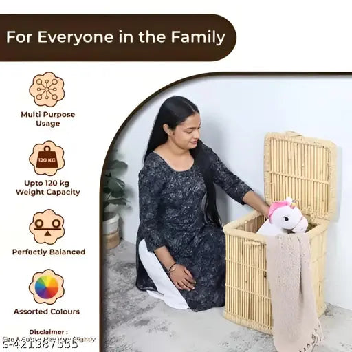 Eco‑Friendly Bamboo Storage Box | Handmade Basket with Lid