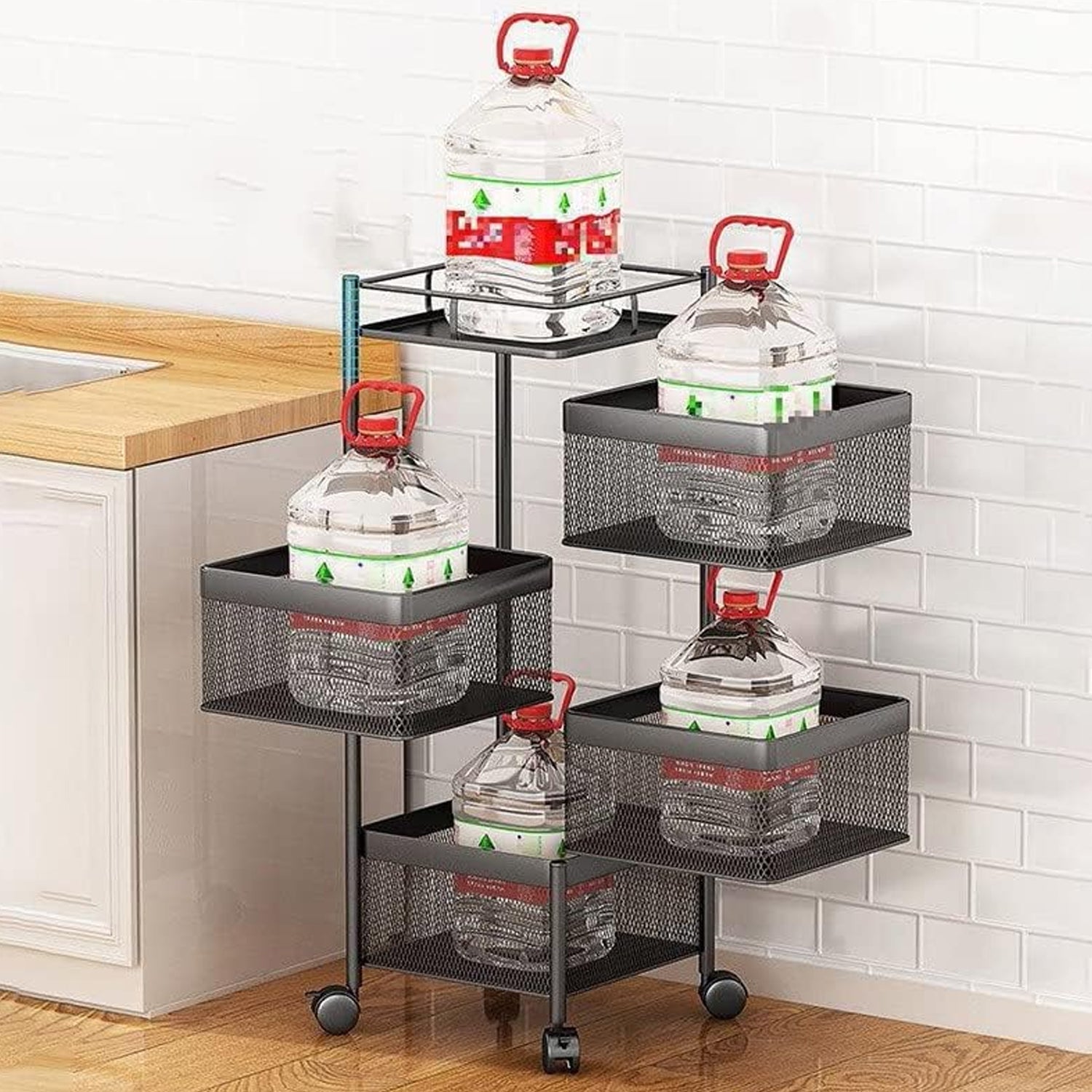 Metal High Quality Kitchen Trolley with wheels Kitchen Organizer