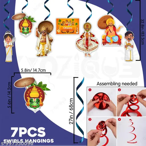 Onam Special 41‑Piece Decoration Combo Kit | Banner, Props & Festive Backdrop