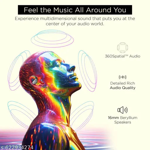 Truke True Wireless Earbuds – 60Hr Playtime, 4‑Mic ENC, Waterproof