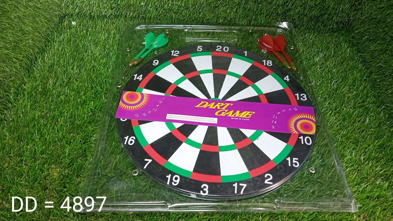 Dart board with game setup - portable dart board