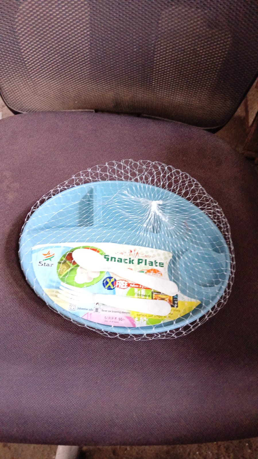 Biodegradable 5 Compartment Plate With Spoon for kids