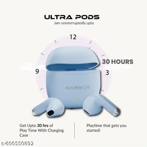 Hammer Ultra Pods Earbuds with 13MM Drivers, 40H Playtime
