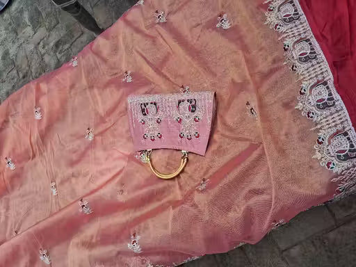 Super Net Banarasi Saree with Purse Free