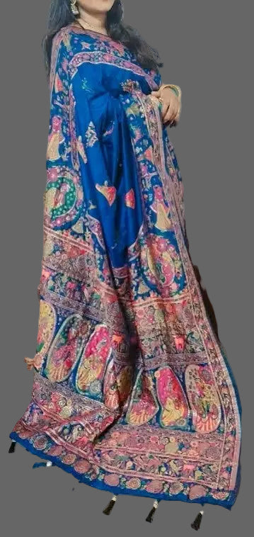 Pure Dola Silk Handloom Meenakari Paithani Saree – Heritage Weaving