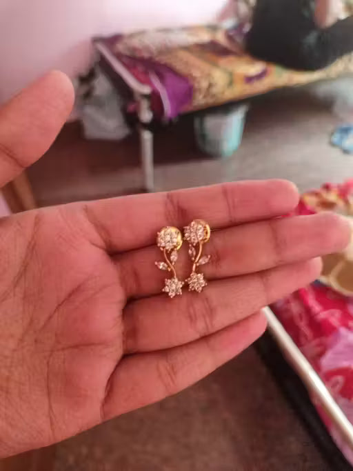 Gold Plated Floral Cubic Zirconia Jewellery Set