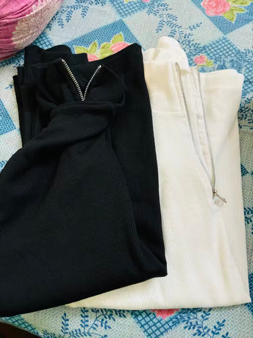 Men’s Pack of 2 Half Zipper High Neck Ribbed Sweaters – Wool Blend Winter Pullover