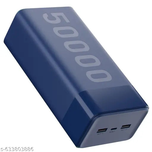 50000mAh Powerbank with 20W Fast Charging, Triple Output & Type‑C Input – Blue