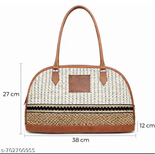 Women’s Jute Handbag | Large Textured Shoulder Bag