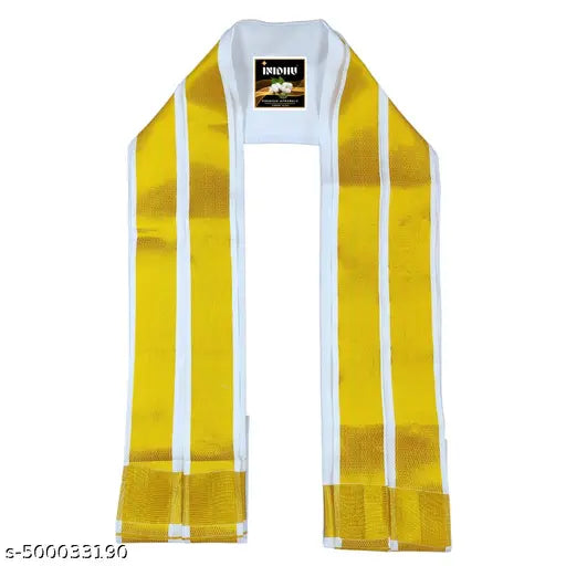 Onam Special Men’s Cotton Rajam Mundu | Big Gold Zari Border with Towel (2m, 4 Muzham)