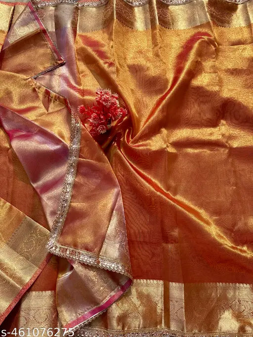 Special Tissue Silk Saree with Lace Border – Banarasi Party Wear