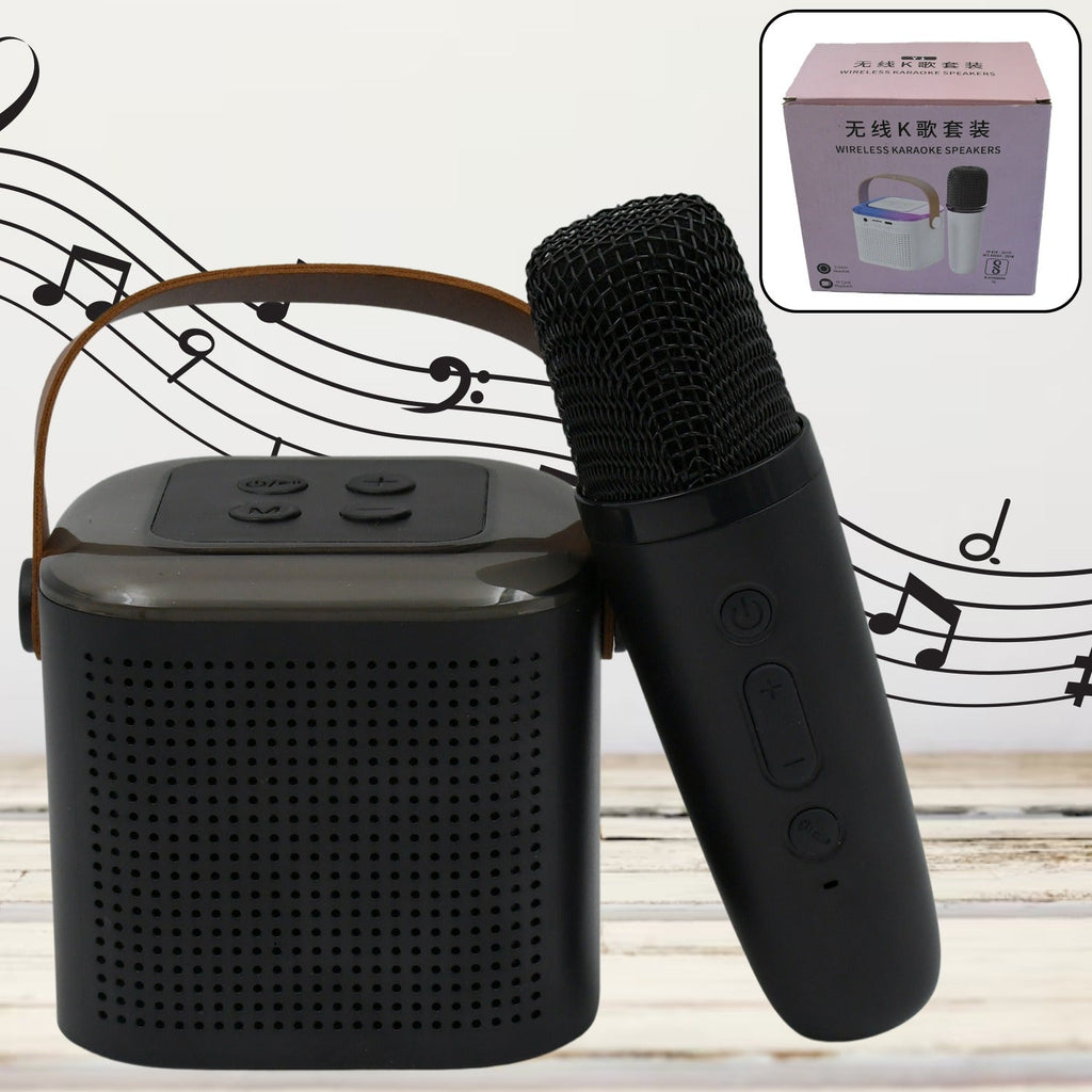 Wireless Karaoke Speaker & Mic Set | RGB Lights | Portable Bluetooth Speaker