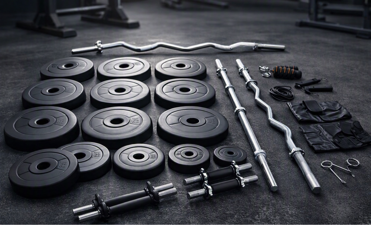 Home Gym Combo Premium Dumbbell Kit (50kgs) – Complete Set with Rods & Accessories