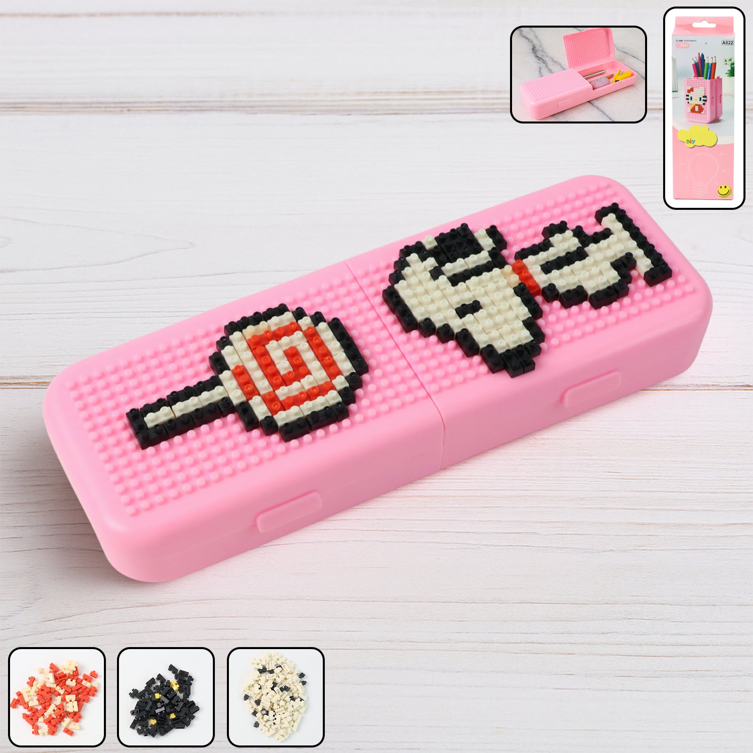 DIY Pixel Art Pencil Box with Building Blocks (1 Set) – SALEOMAX