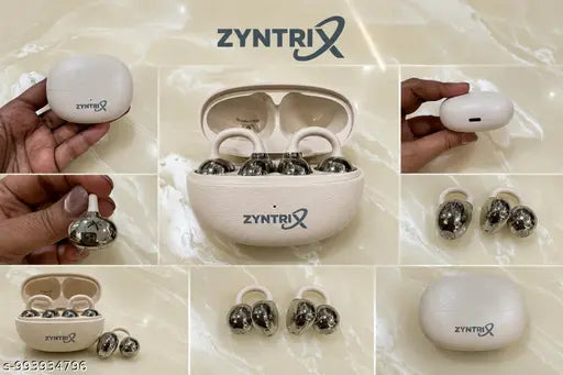 Open Ear Wireless Earbuds with 10mm Driver, ENC Mic & 30H Playtime – Beige