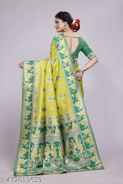 Woven Banarasi Silk Blend Saree