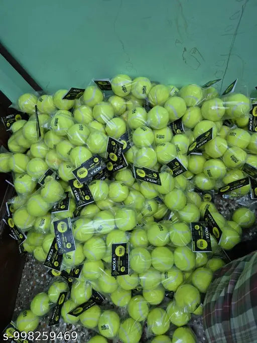Premium Cricket Tennis Practice Balls – Pack of 6 (Green, Rubber, 7cm)
